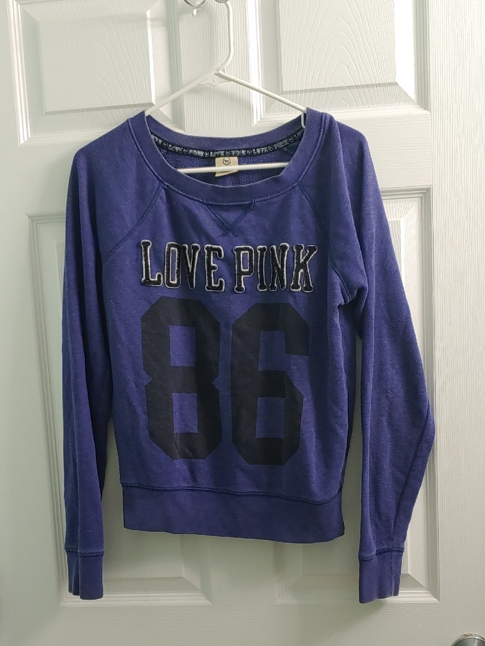 Vintage Y2K PINK Sweatshirt Purple Varsity Pullover Women's Size S